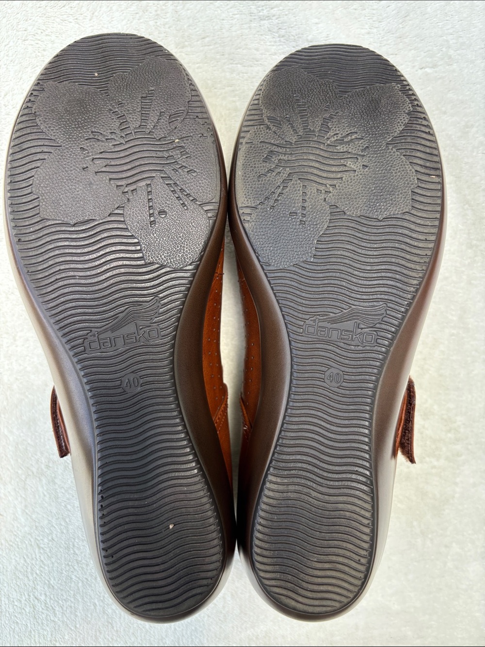 Dansko Cognac Brown Leather Deidra Mary Janes Comfort Shoes (40) 9.5 Office - Picture 8 of 9